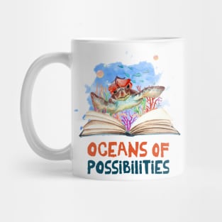 oceans possibilities reading turtle Mug